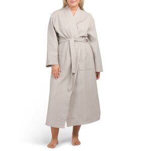 KASSASPA Grey Turkish Cotton Waffle Knit Spa Robe